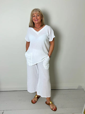One Life Bea Trousers. White or Taupe