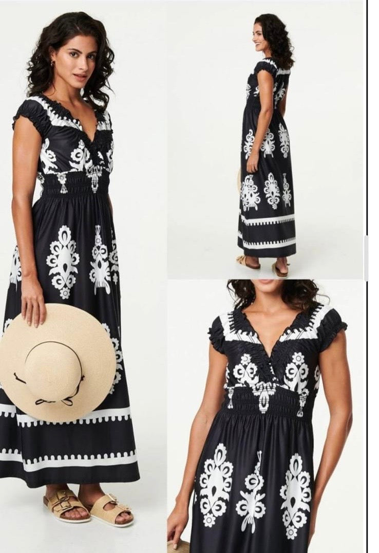 Stella Morgan Ornament print maxi dress D174983
