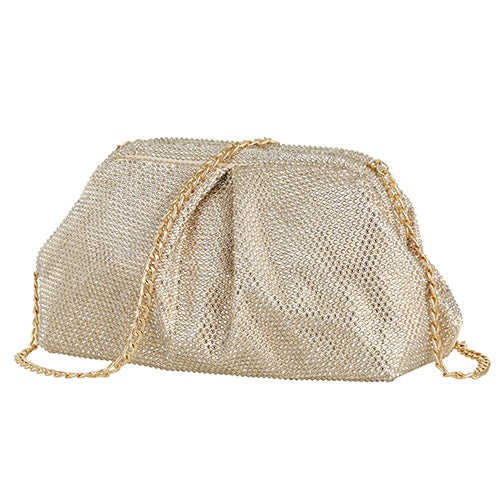 Diamante finish slouch clutch bag