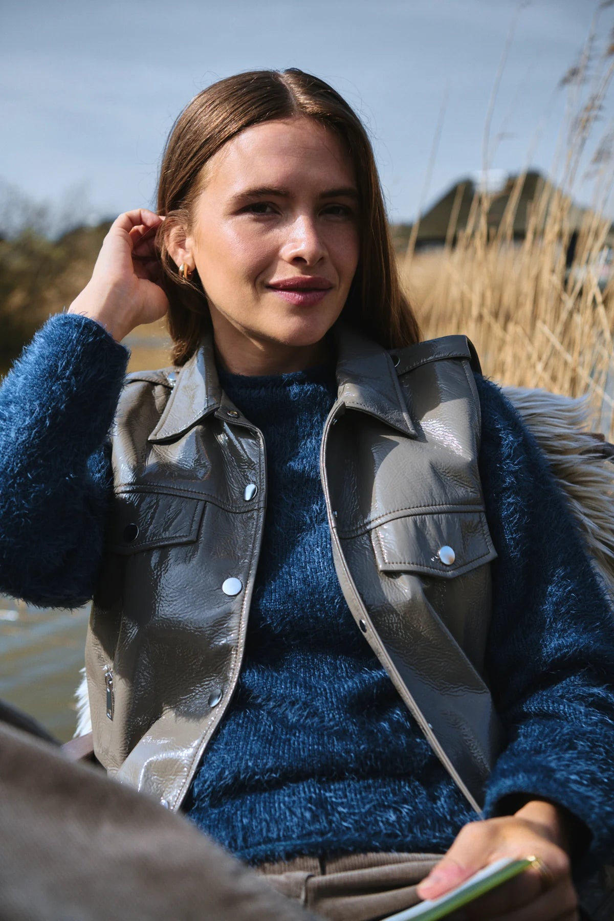 Free/Quent Featheryarn Jumper in Ocean Blue or Nightshade Purple 206735