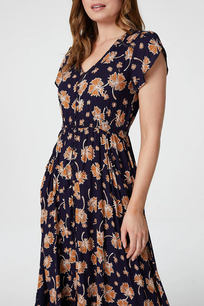 Marc Angelo Navy floral Maxi Dress D506734