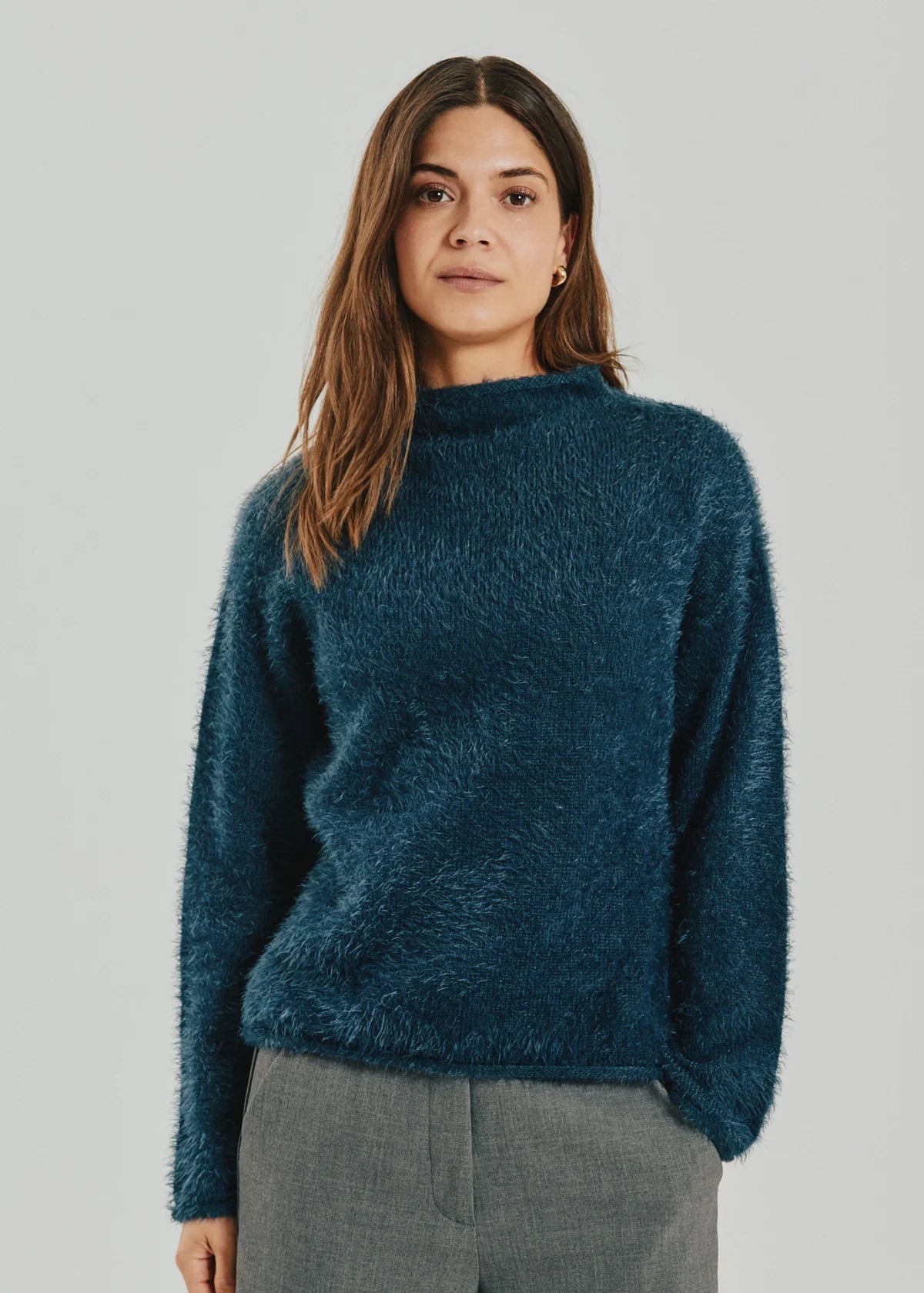 Free/Quent Featheryarn Jumper in Ocean Blue or Nightshade Purple 206735