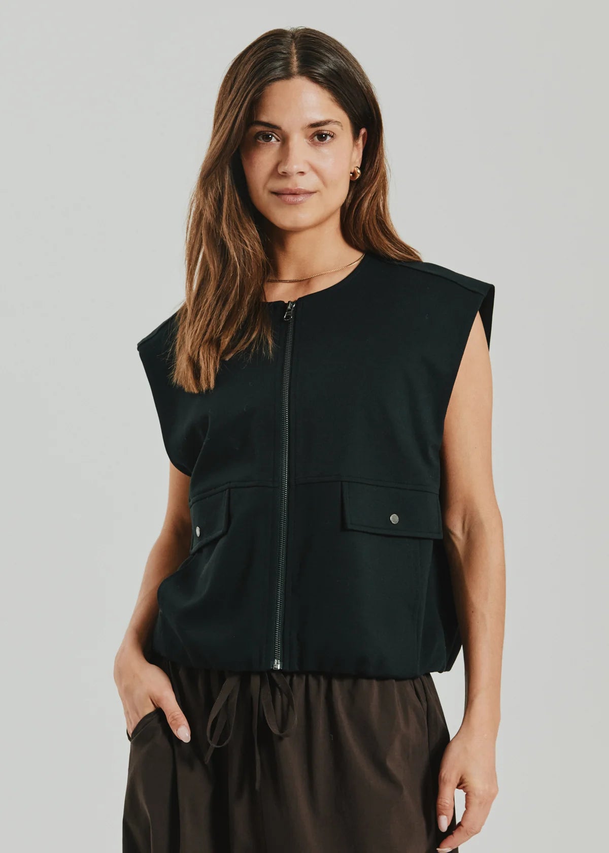 Free/Quent FQNANNI Gilet in Black Or Brown  211582