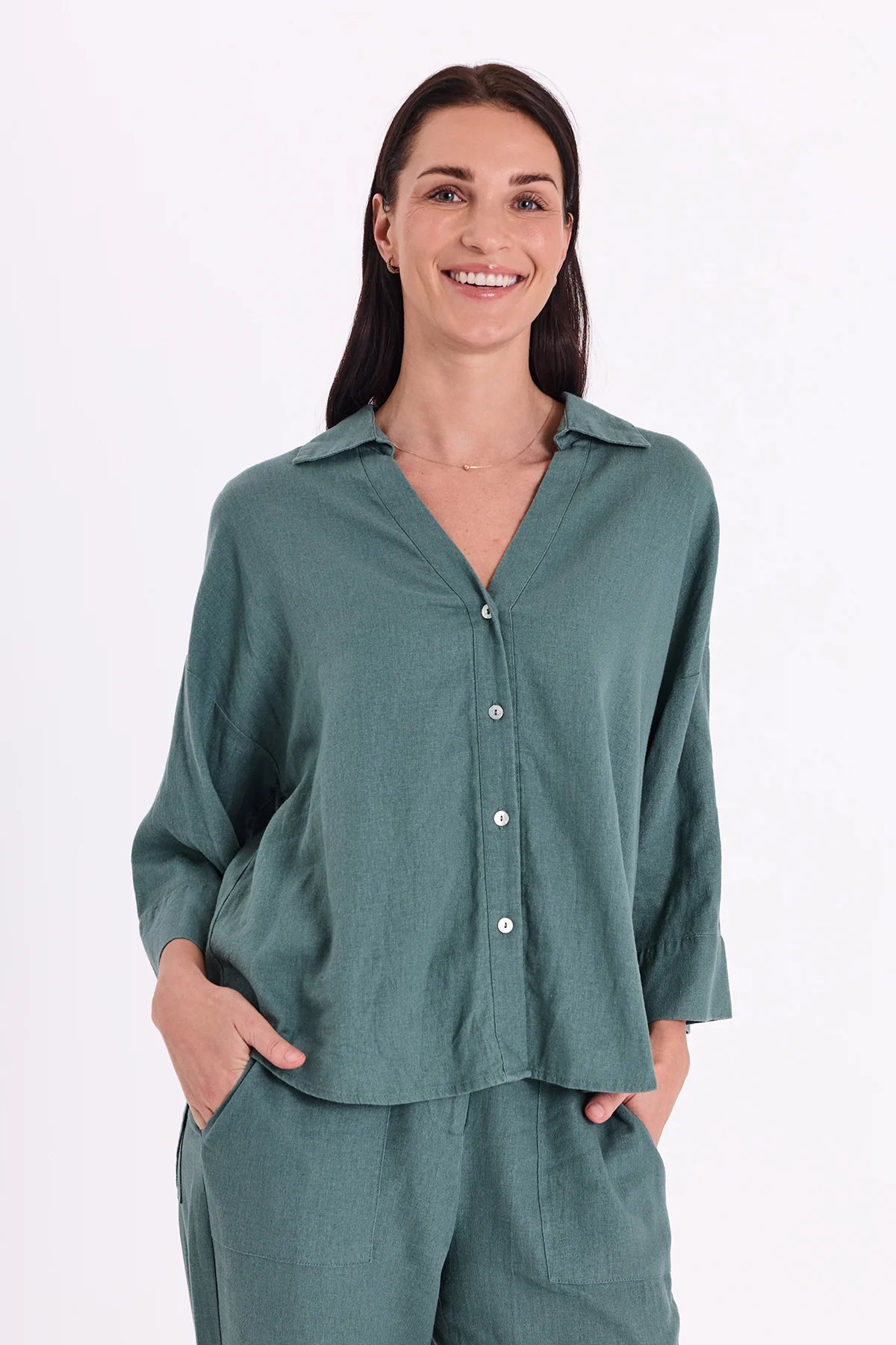Free/Quent FQLAVA Linen Shirt with back pleat
