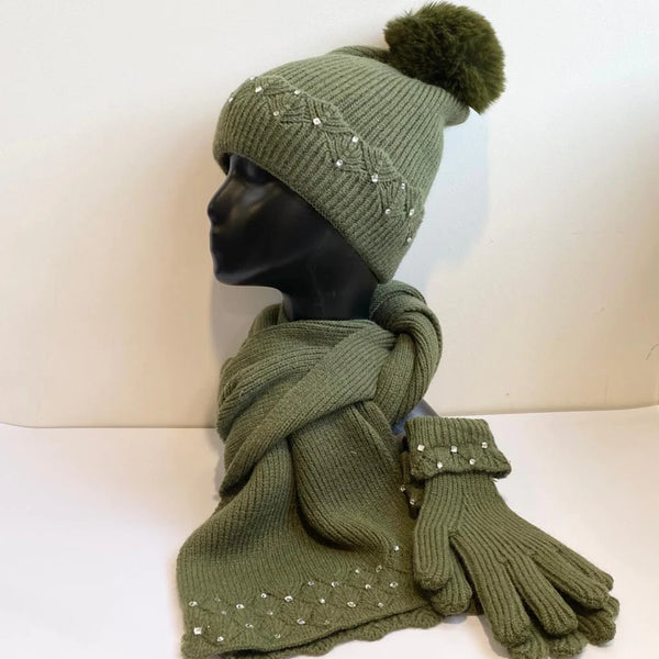 Carol Hat Scarf and Gloves set. All Colours