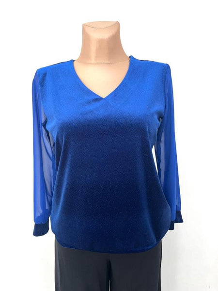 Yew Velvet feel  V Neck sparkle top All colours