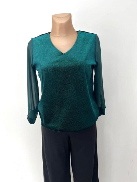 Yew Velvet feel  V Neck sparkle top All colours