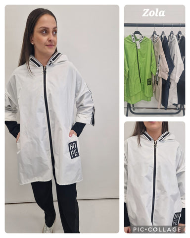 Zola lightweight Raincoat with black trim . All Colours