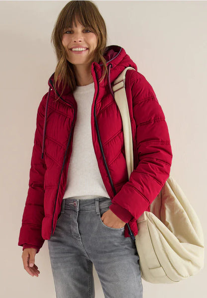 Cecil Short Padded jacket in Beaujolais red 202095