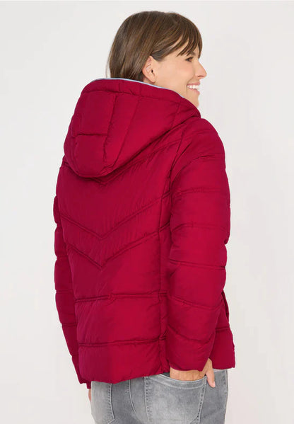 Cecil Short Padded jacket in Beaujolais red 202095