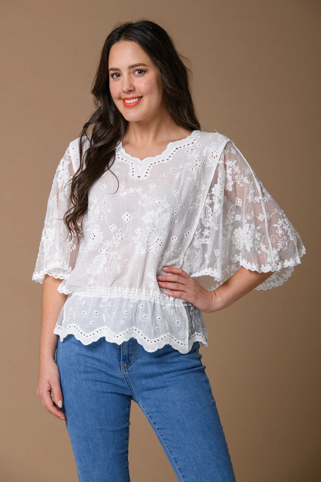 Pretty Angel sleeve top 75392 White