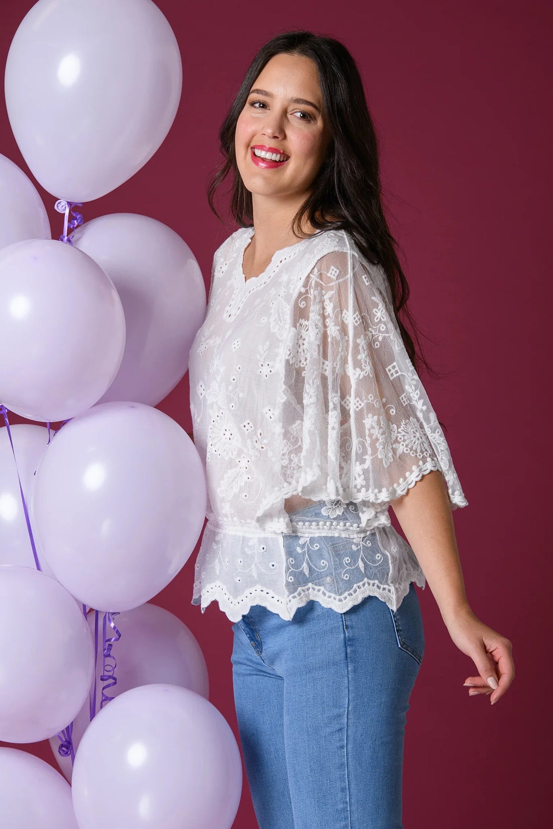 Pretty Angel sleeve top 75392 White