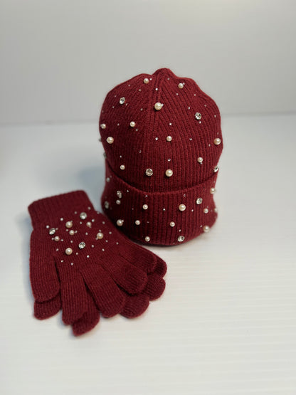 Starlight gift box -  Burgundy Hat and gloves