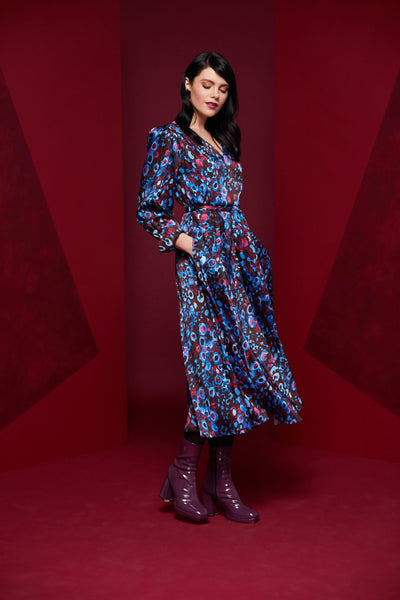 Kate Cooper Print dress with full skirt and pockets Kcaw23141