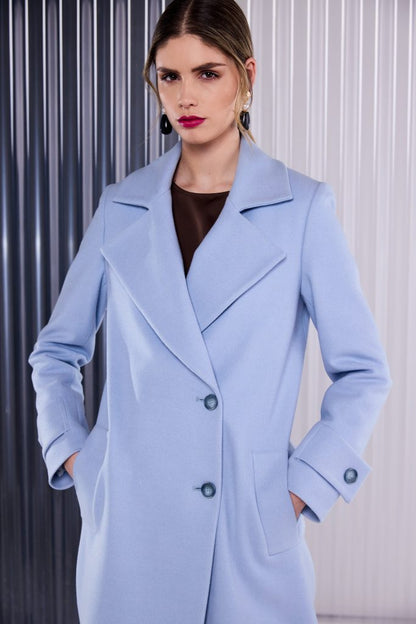 Kate Cooper Wool Mix Coat with Sleeve Tabs Kcaw26103