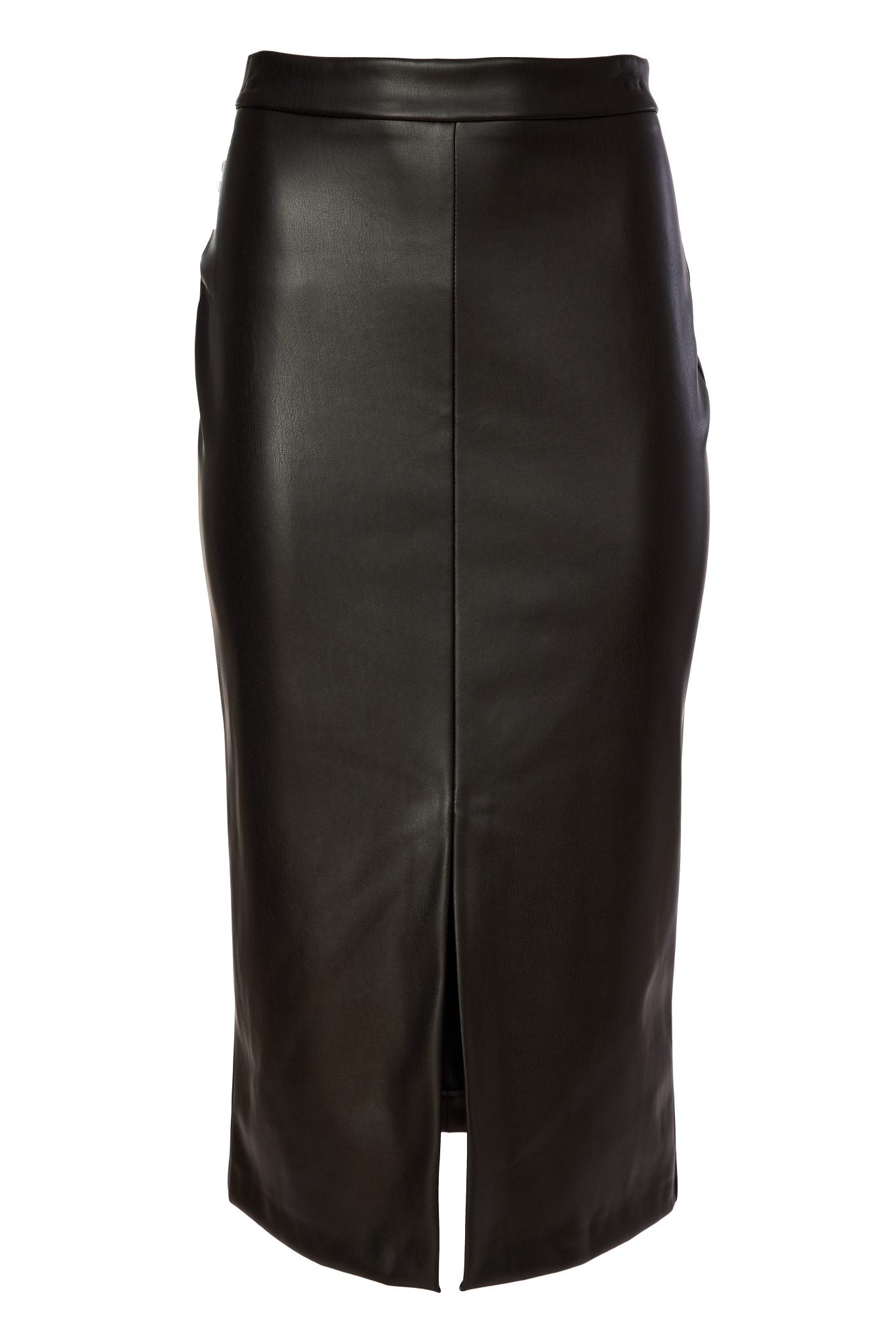Kate Cooper Leatherette Straight Skirt With Front Slit Kcaw26110