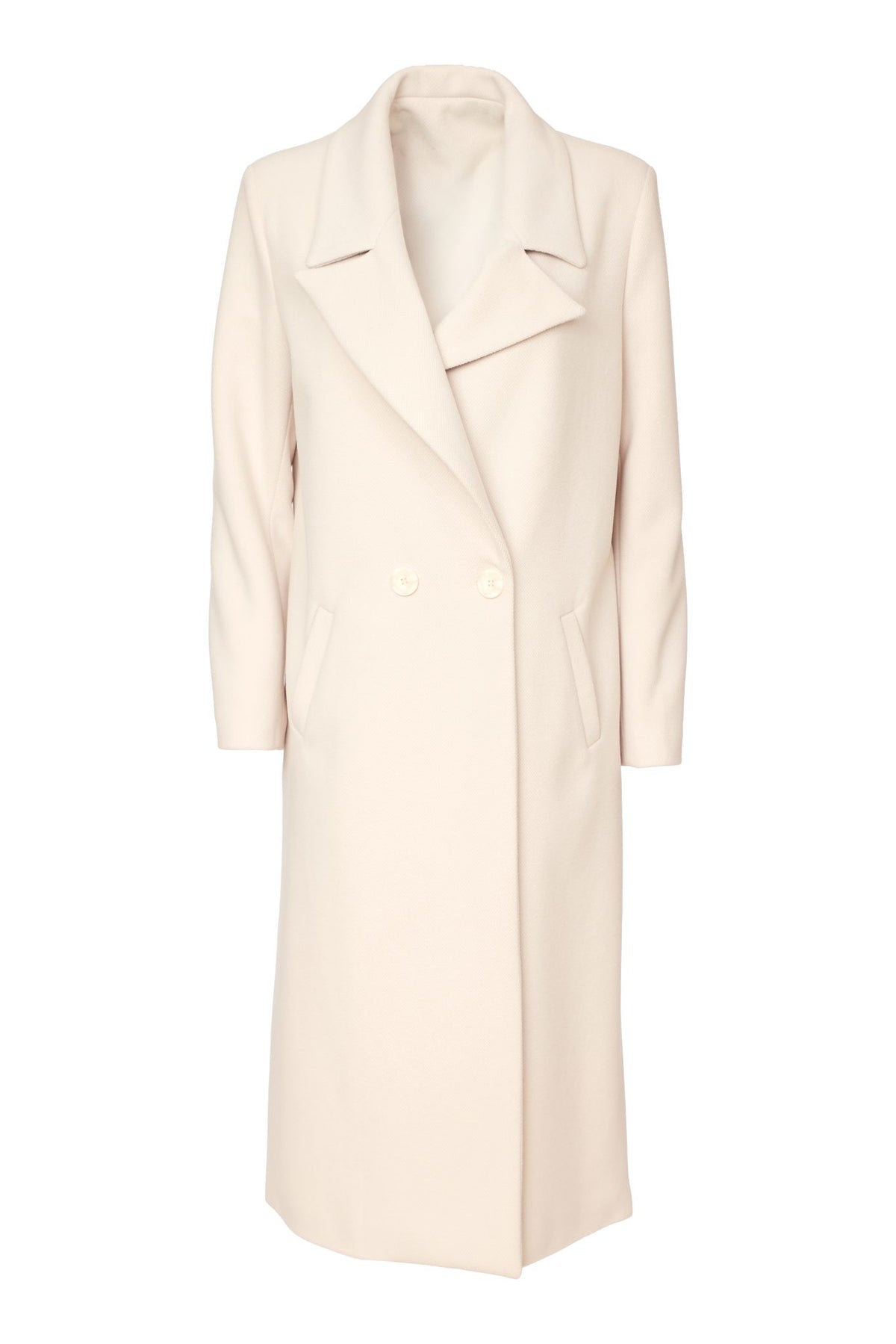 Kate Cooper Doube Breasted Long coat in Cream Kcaw26111