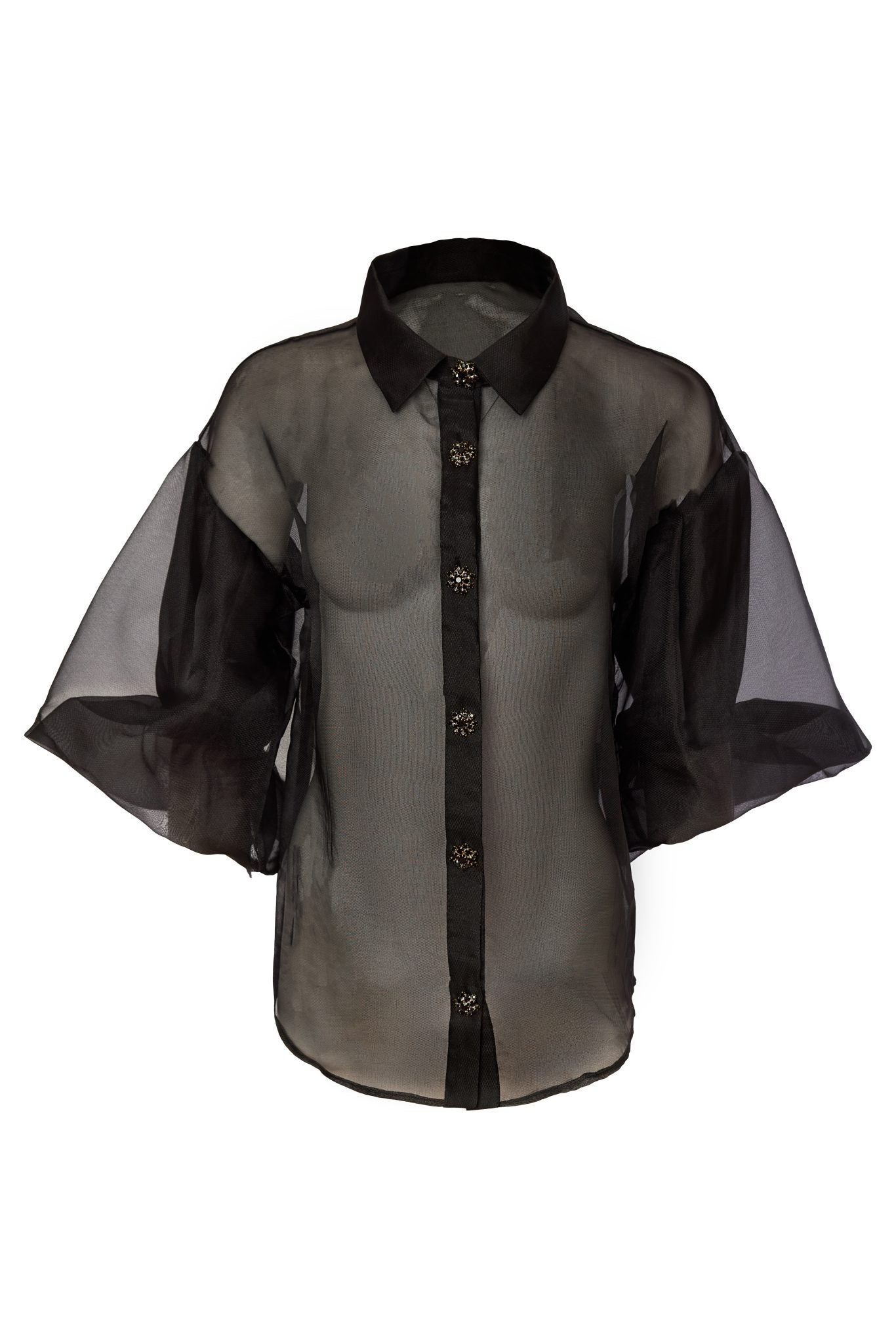Kate Cooper Organza Blouse with Jewel buttons  Kcaw26123
