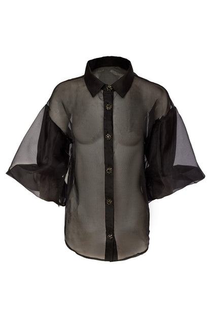 Kate Cooper Organza Blouse with Jewel buttons  Kcaw26123