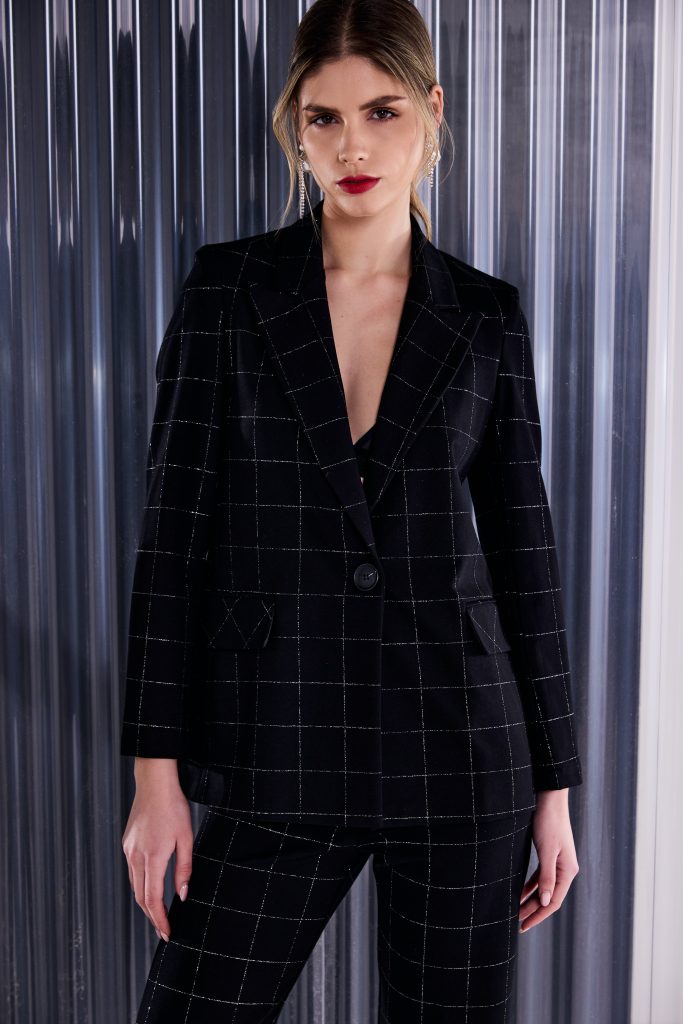 Kate Cooper Lurex Check Blazer Style Jacket Kcaw26132