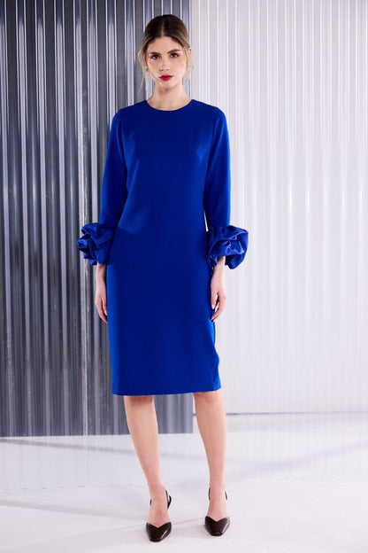 Kate CooperRound Neck Dress With Ruched Cuff Detail  Kcaw26149
