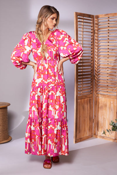 Kate Cooper Vibrant print Boho Dress Kcs24118
