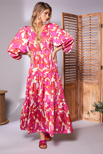 Kate Cooper Vibrant print Boho Dress Kcs24118