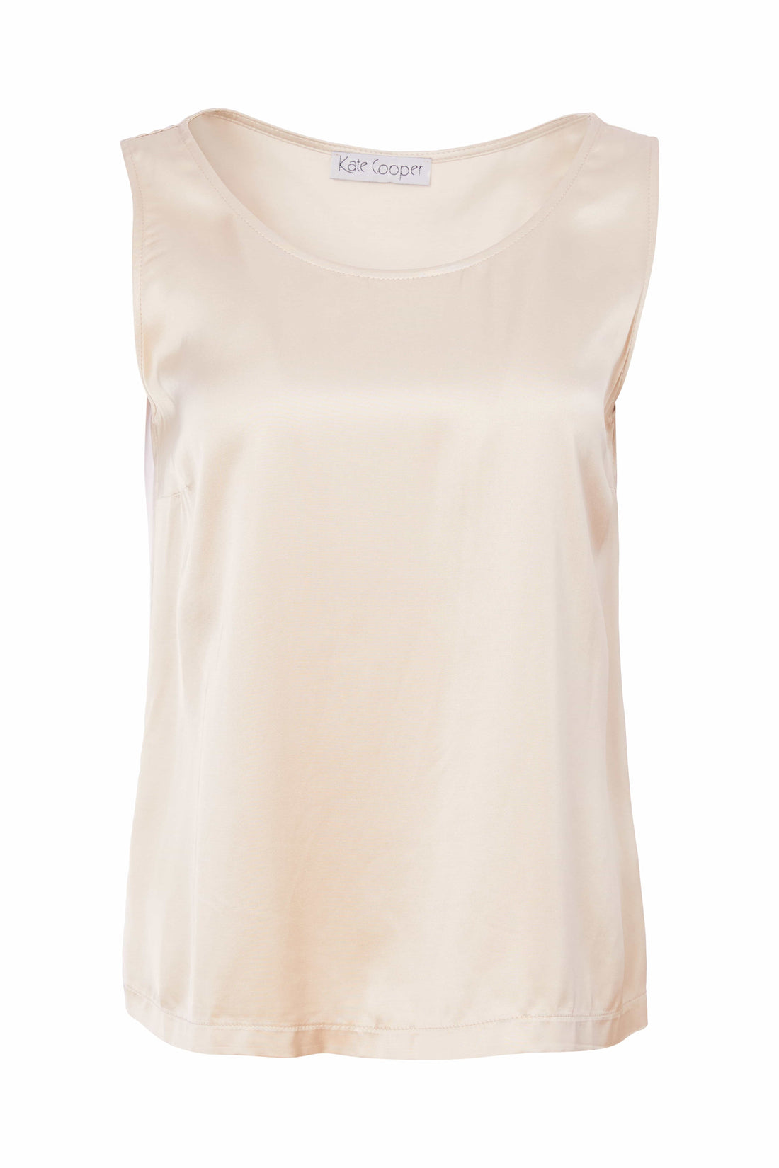 Kate Cooper round neck satin cami in sand  Kcs25140