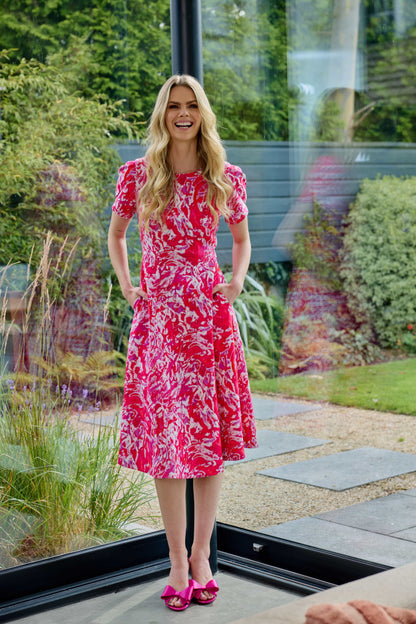 Kate Cooper Pretty Print Flare Dress with pockets Kcs25145 DBiggins Kate Cooper Pretty Print Flare Dress with pockets Kcs25145 DBiggins