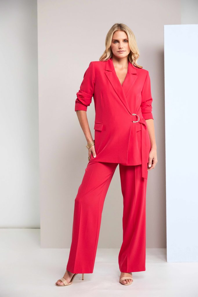 Kate Cooper Wrap Blazer Trouser suit in Poppy red  Kcs26116/117