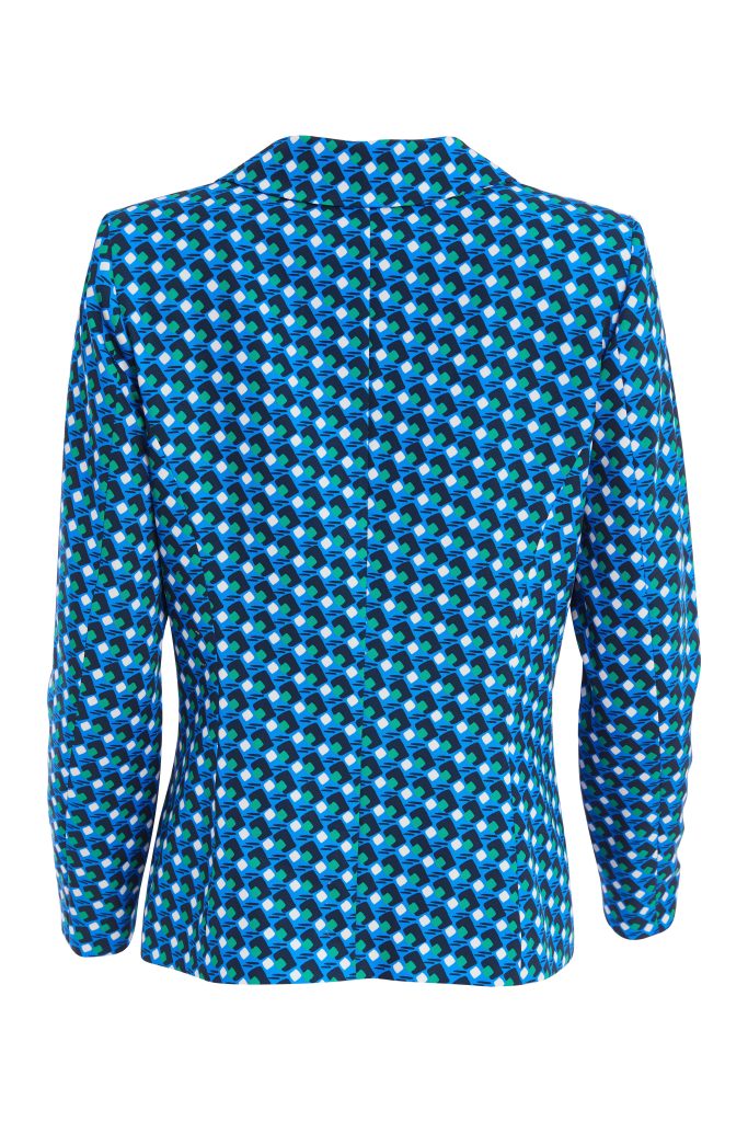 Kate Cooper Geometric print trouser suit in Dazzling Blue  Kcs25125/126