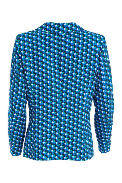 Kate Cooper Geometric print trouser suit in Dazzling Blue  Kcs25125/126