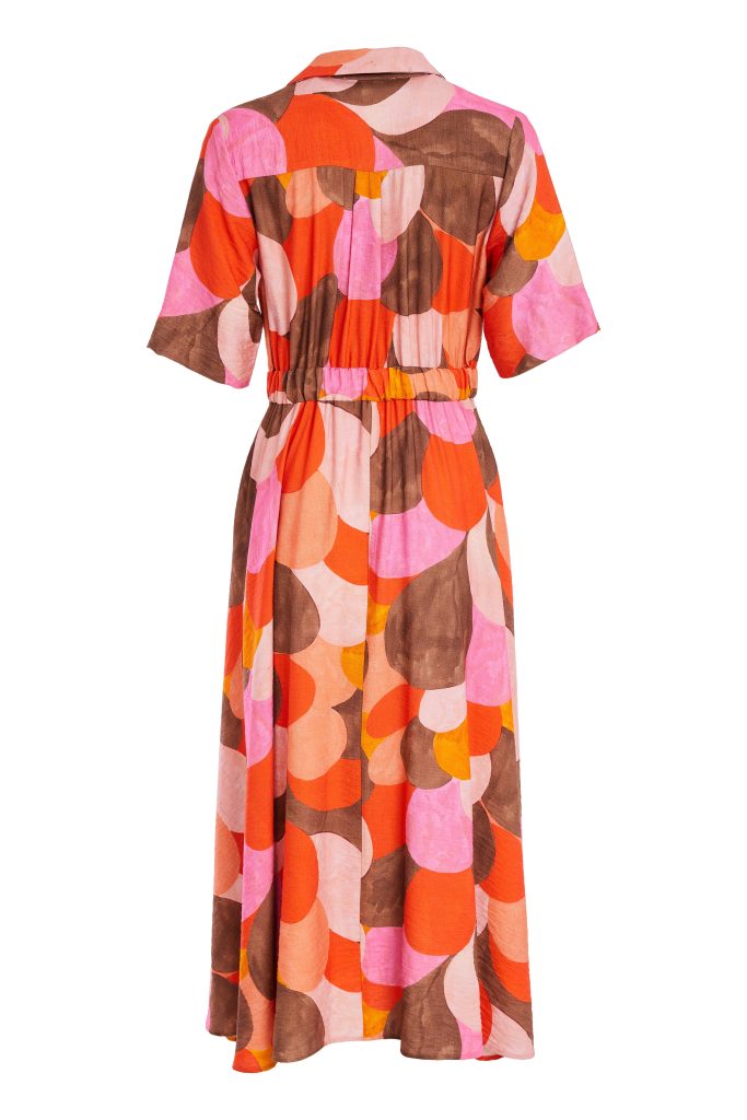Kate Cooper Polka Dot Colour Mix Mock Wrap Dress With Button Waist  Kcs26129