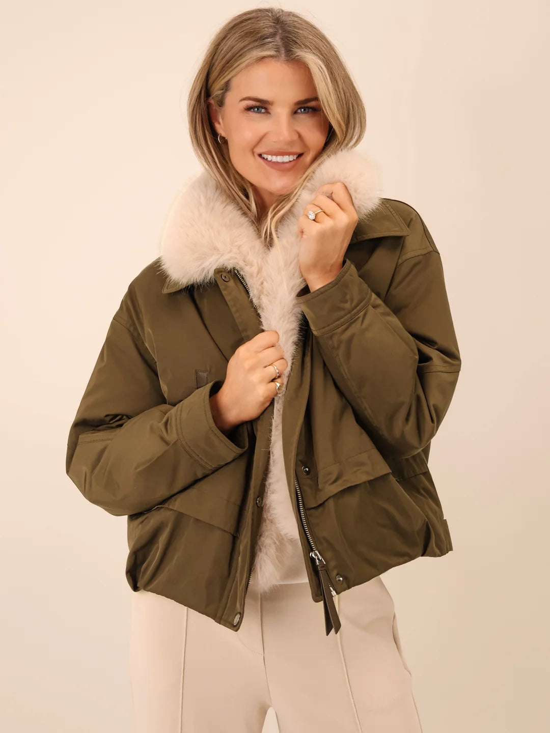 Kate &amp; Pippa Aspen Jacket with Detachable Fur Collar