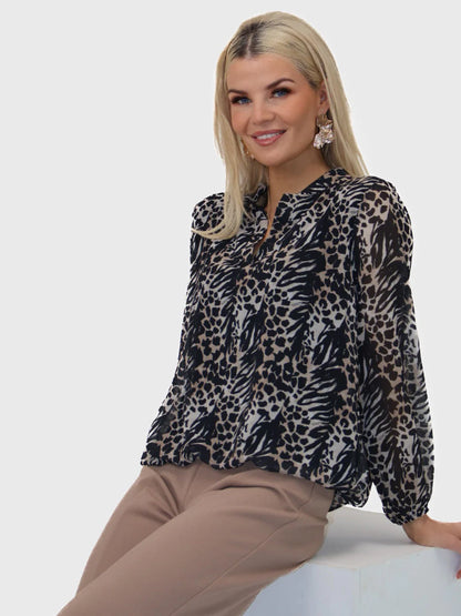 Kate And Pippa Black print Band Top 1