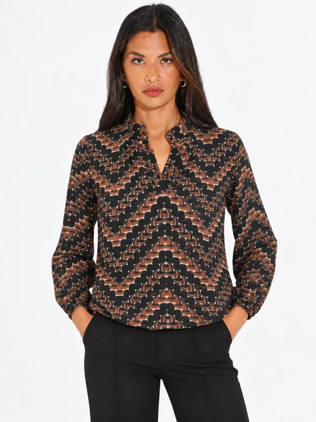 Kate &amp; Pippa Bella Band Hem Print Top