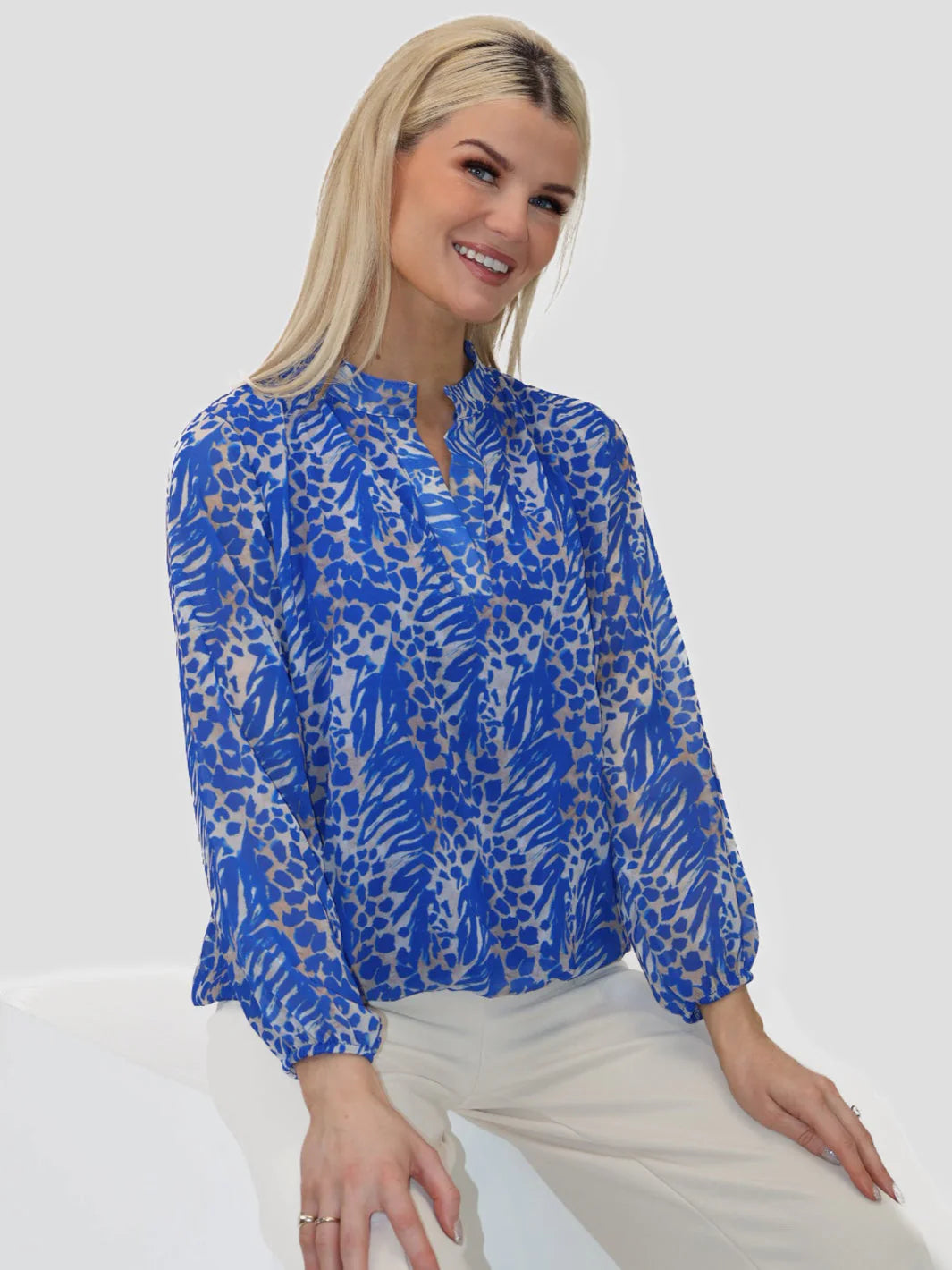 Kate And Pippa royal blue print Band Top 2