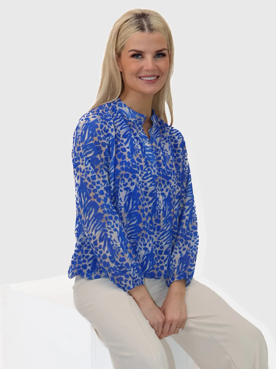 Kate And Pippa royal blue print Band Top 2