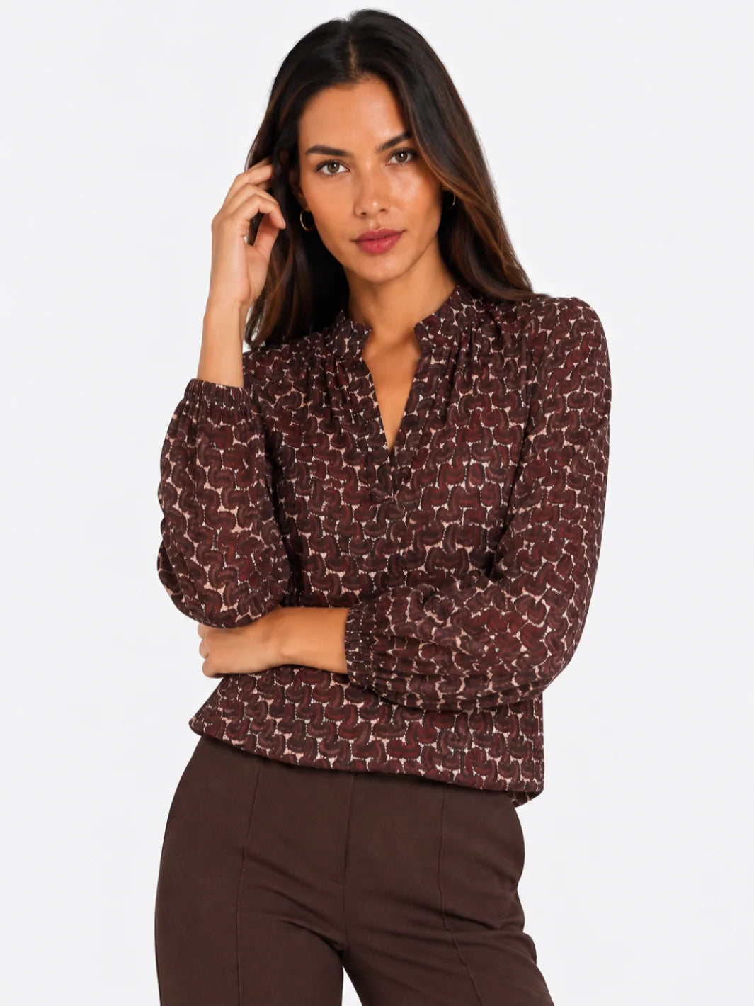 Kate &amp; Pippa Bella Band Hem Print Top
