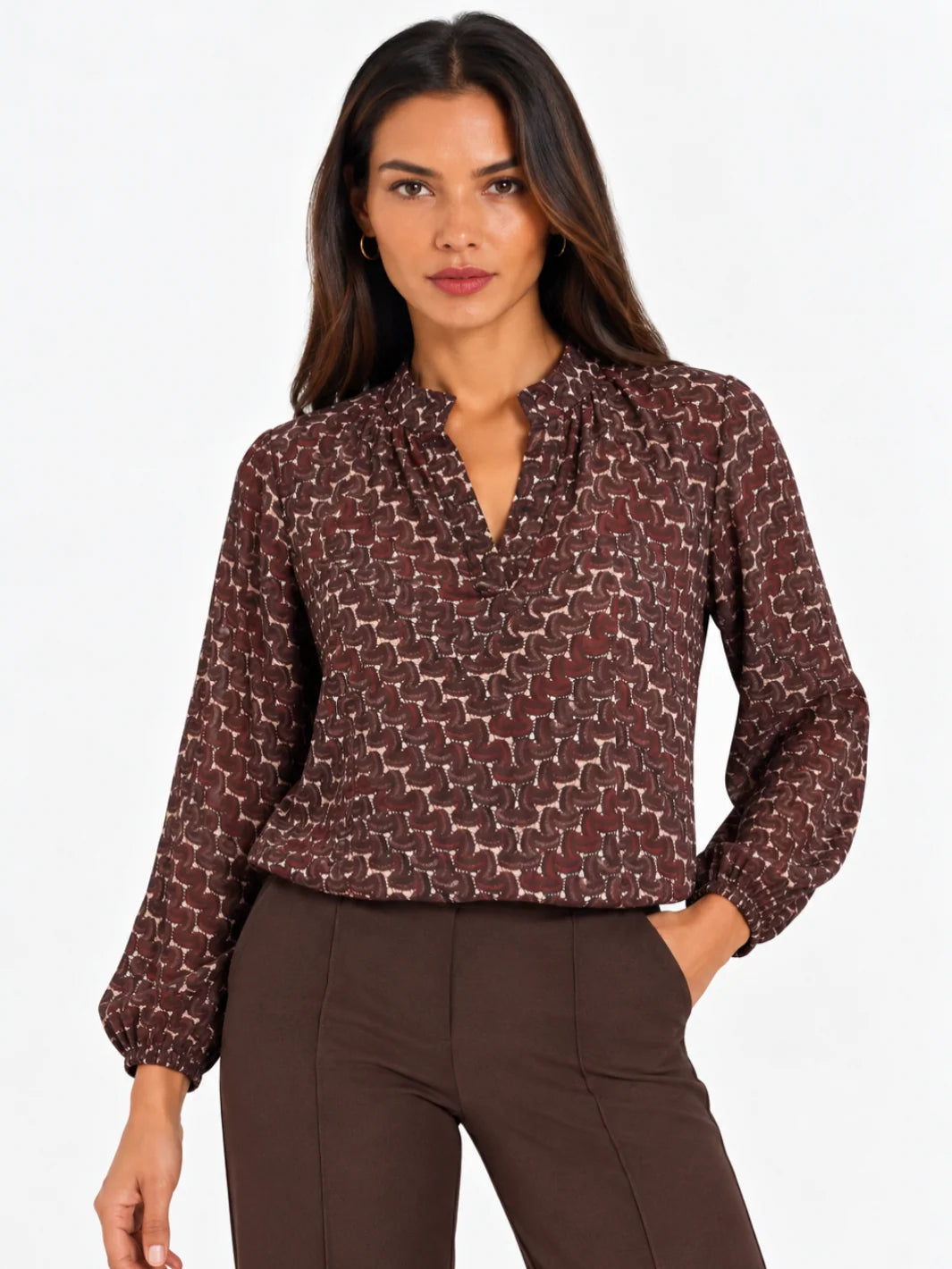 Kate &amp; Pippa Bella Band Hem Print Top