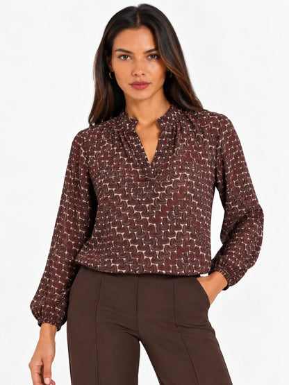 Kate &amp; Pippa Bella Band Hem Print Top