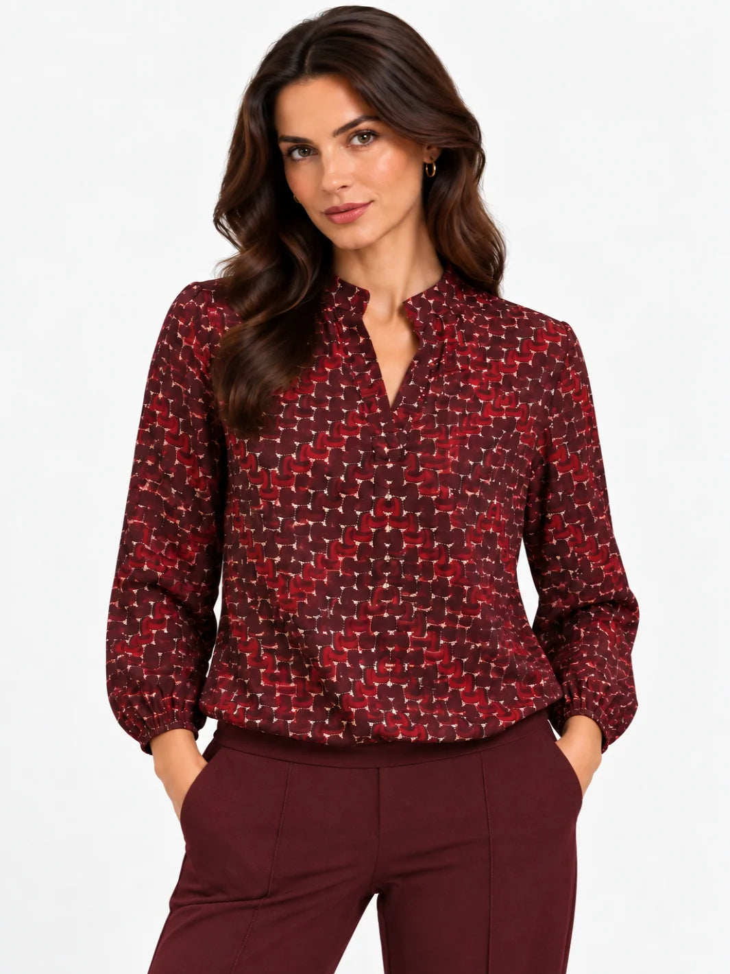 Kate &amp; Pippa Bella Band Hem Print Top