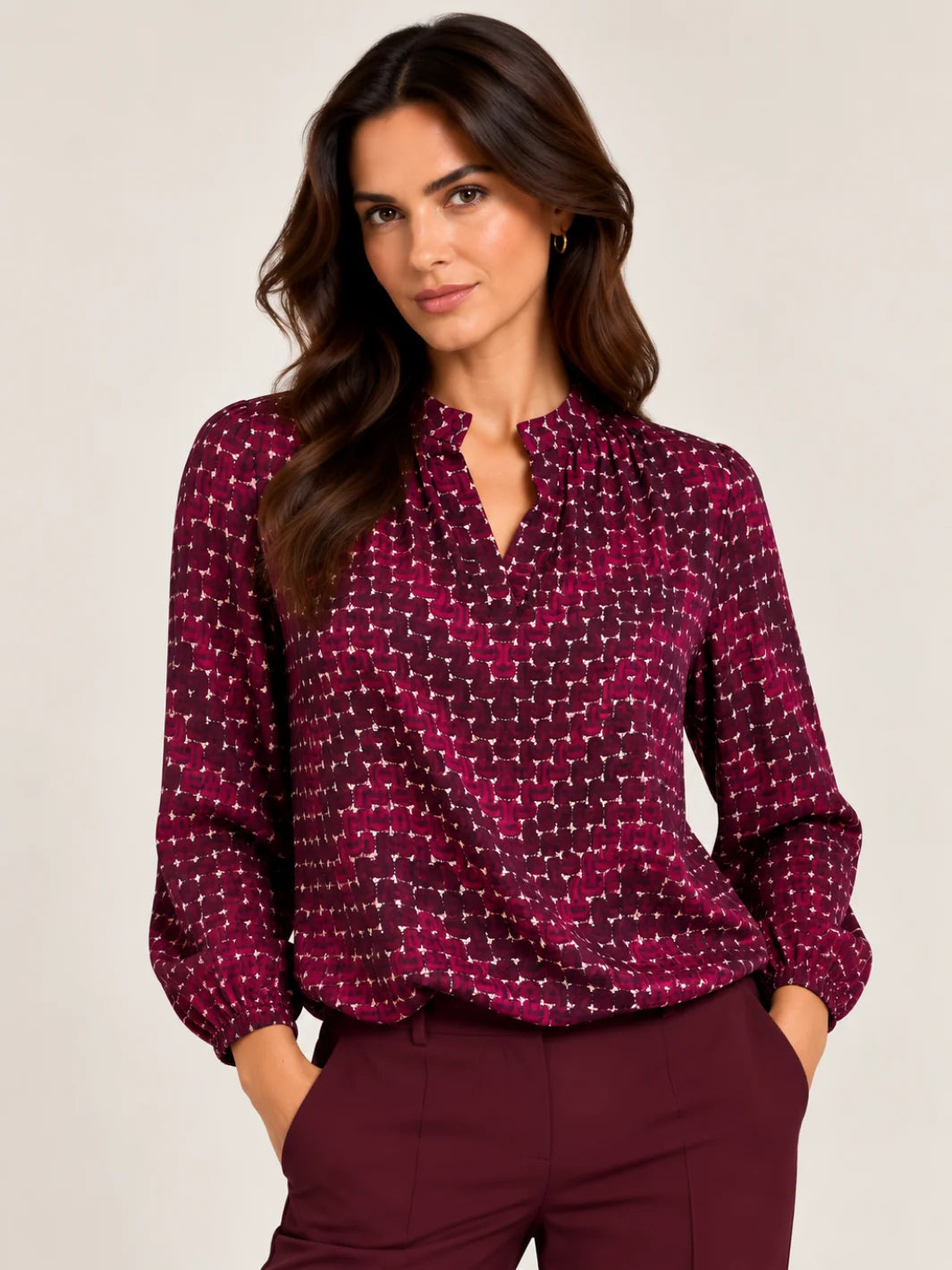Kate &amp; Pippa Bella Band Hem Print Top