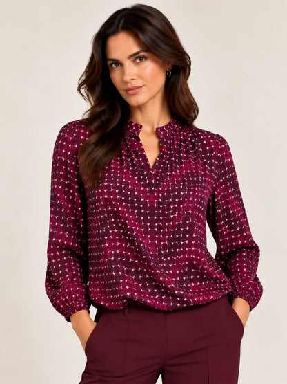 Kate &amp; Pippa Bella Band Hem Print Top