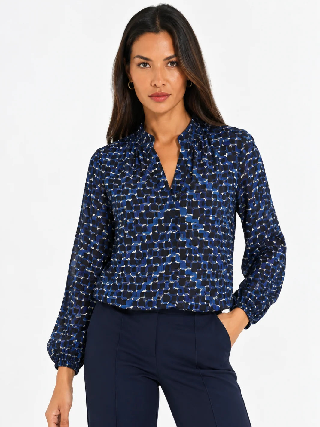 Kate &amp; Pippa Bella Band Hem Print Top