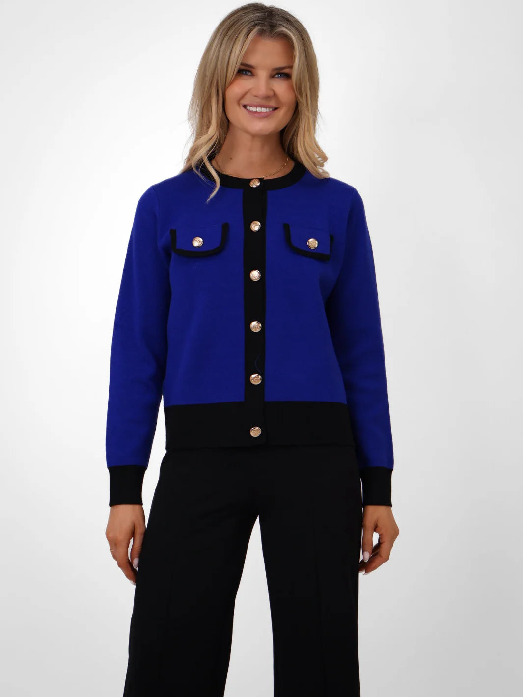 Kate And Pippa Coco Knit in Royal Blue and black