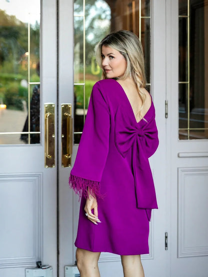 Kate And Pippa Dakota Bow Back Dress in Magenta