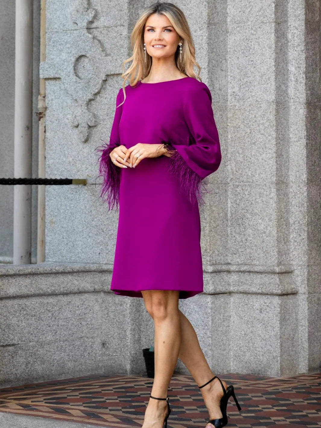 Kate And Pippa Dakota Bow Back Dress in Magenta