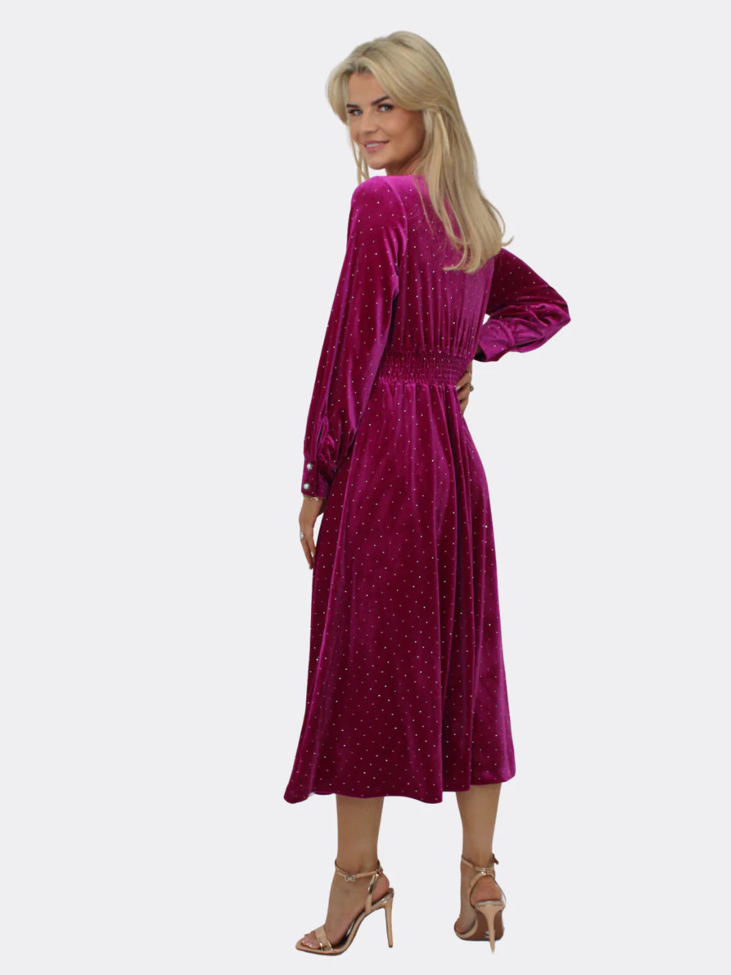 Kate And Pippa Ellen Velvet Embellished Midi Dress