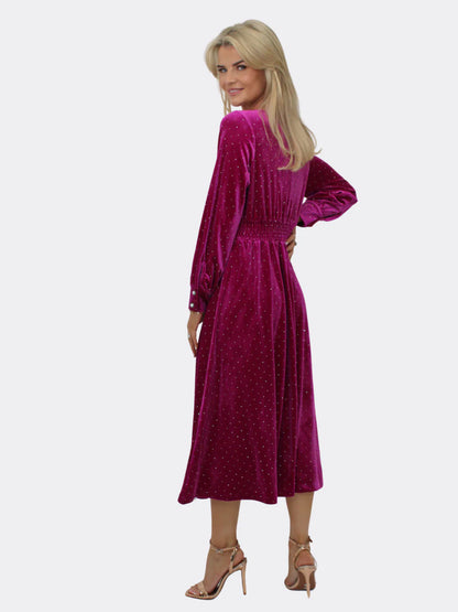 Kate And Pippa Ellen Velvet Embellished Midi Dress